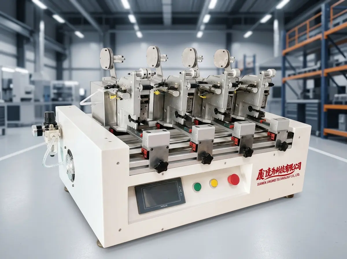 Máy quấn băng dây điện nhiều đầu đồng bộ 4 trạm JW-MH04