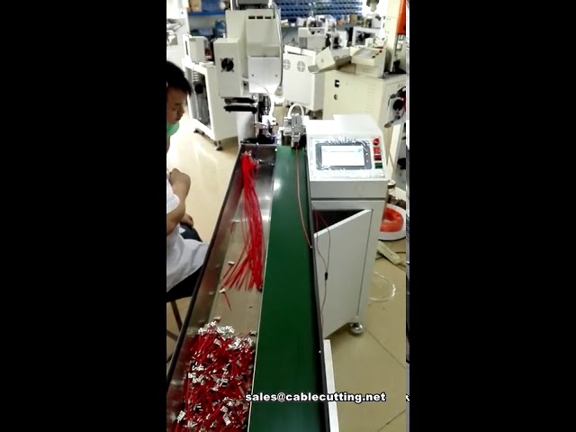 Máy bấm đầu cos cờ tự động hiệu suất cao - tích hợp băng tải