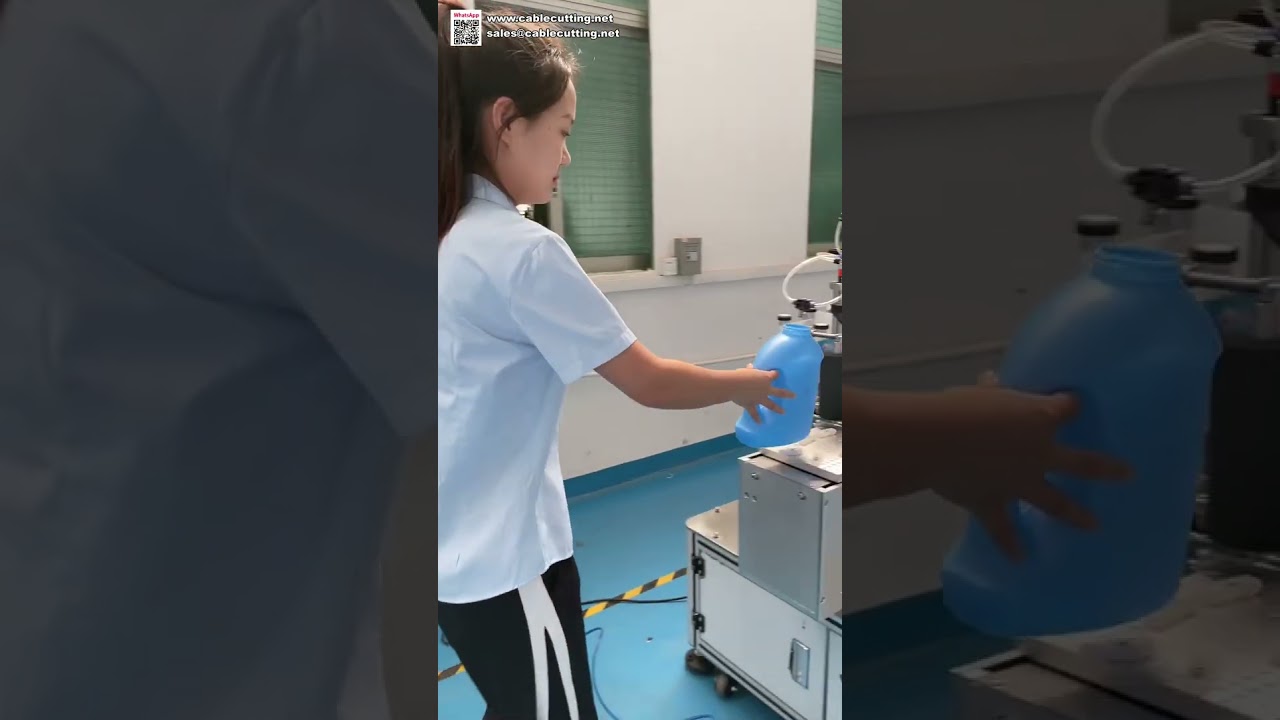 Máy Dán Nhãn Hai Mặt Cho Chai Nước Giặt - Tự Động Dán Tem Trước và Sau